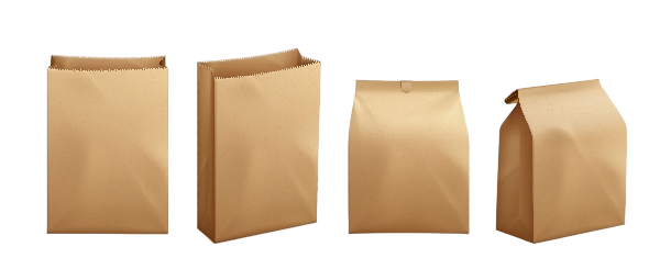 Different medium sized delivery paper bags
